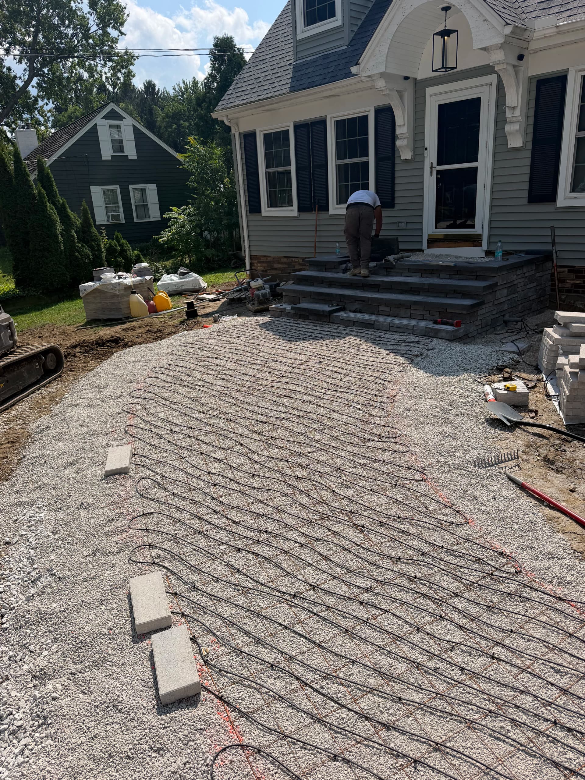 Gallery photos for Front Yard Paver Walkway, Steps, and Full Landscape Design Install: Image #2