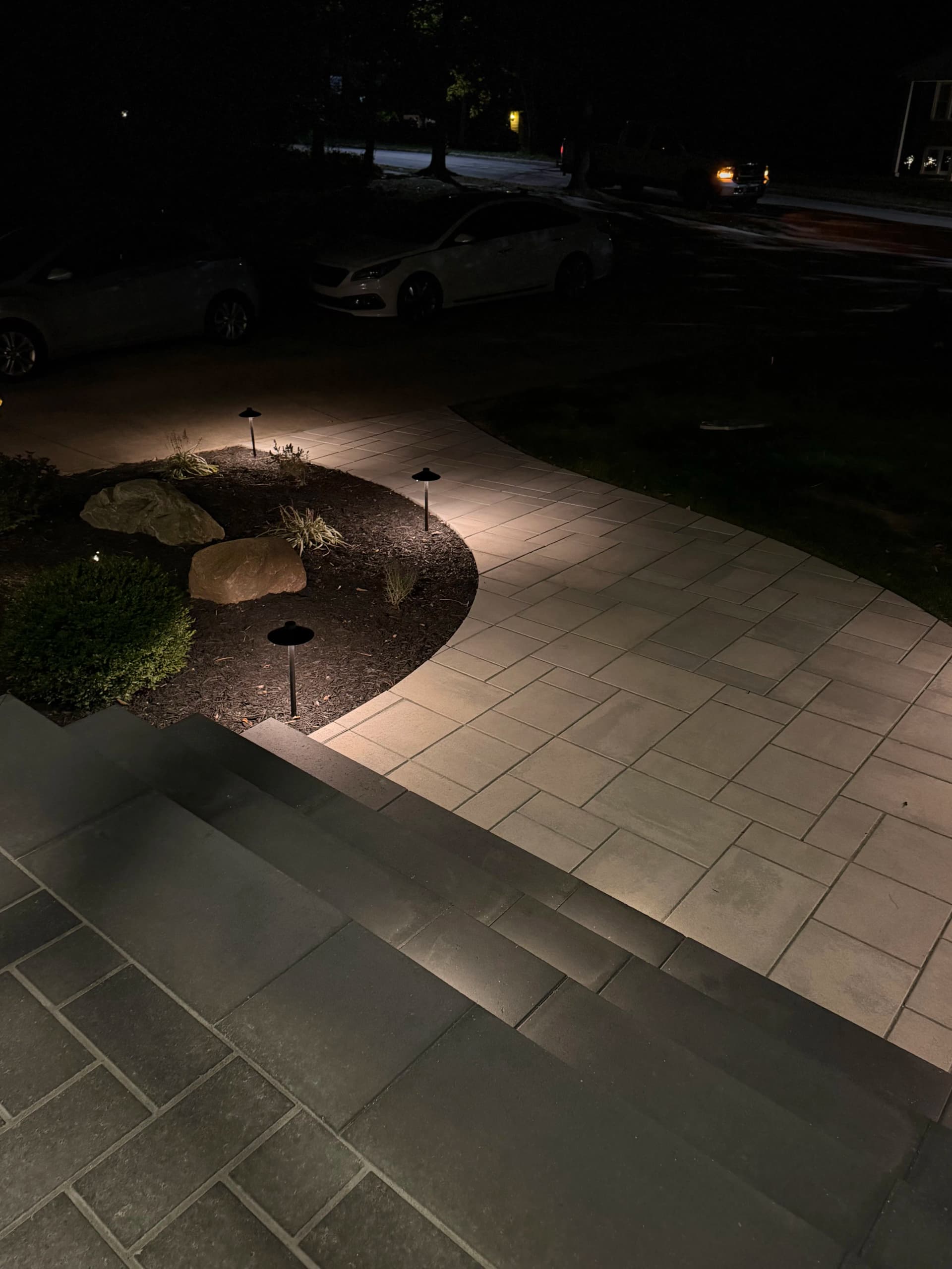 Gallery photos for Landscape Lighting That Makes a Front Entrance Come Alive at Night: Image #2